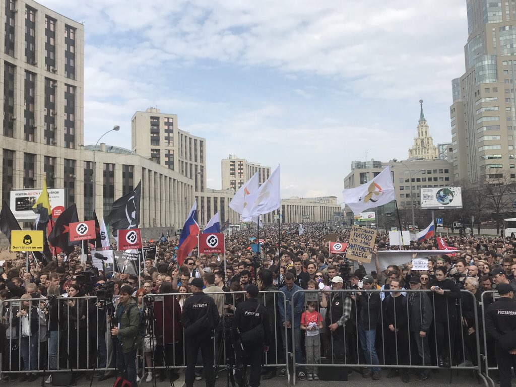 Митинг против блокировки Telegram в Москве