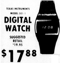 Электронные часы Texas Instruments 501-1, 1976