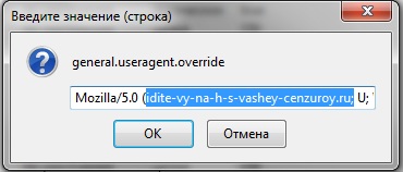 Изменение изменение USER AGENT в Мозиле